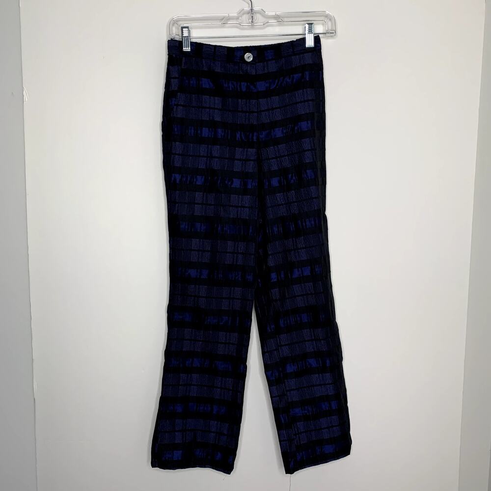 Ciao Lucia Pietro Woven Taffeta Pant Sapphire Womens Blue Size Small Made in La - Picture 2 of 13